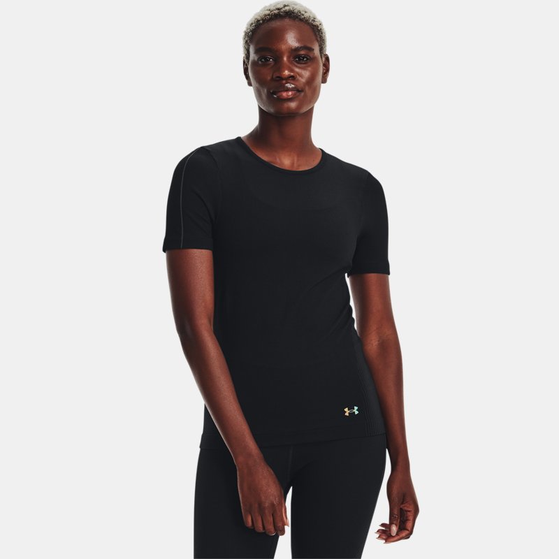 T-shirt à manches courtes Under Armour RUSH™ Seamless pour femme Noir / Iridescent XS
